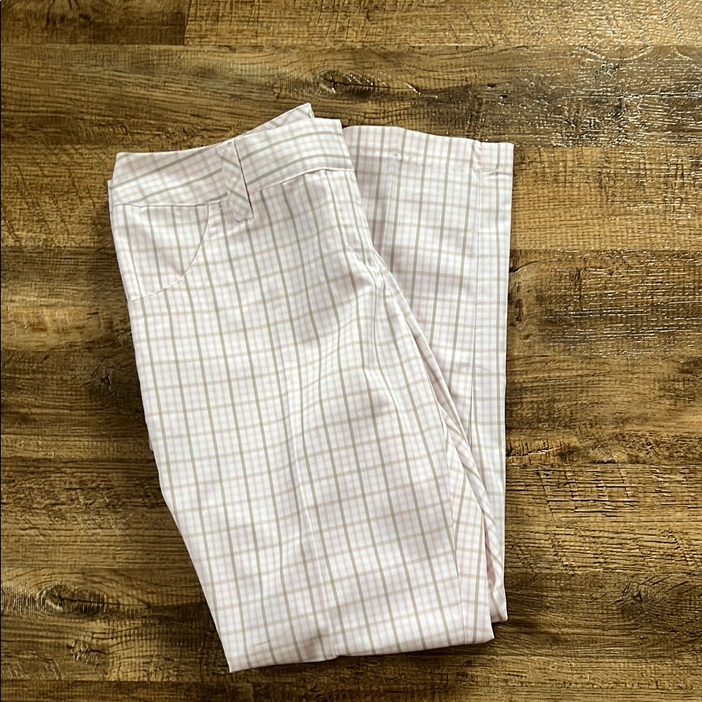 NWT Adidas Climalite Cropped Plaid Patterned Pants